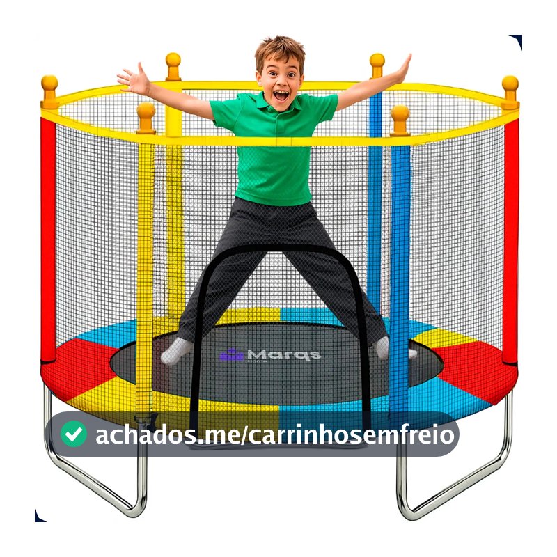 Cama Elástica Infantil Pula-pula Trampolim 1,4m Com Tela De Proteção E Estrutura Reforçada Para Crianças Marqs Home