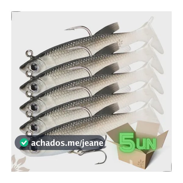 Kit 5 Iscas Soft Bait Silicone Legna Tucunaré Traíra Corvina 6cm