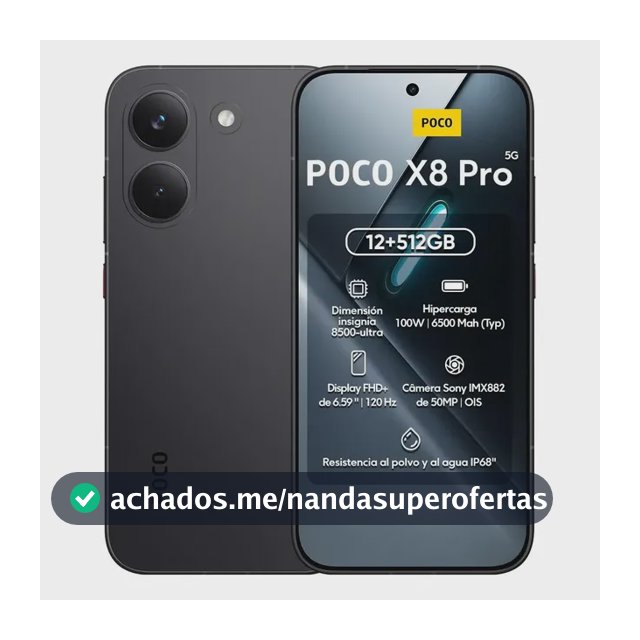 Xiaomi Poco X8 Pro 5g 512gb 12gb Ram ( Global ) Ip69 C/ Nfc Preto
