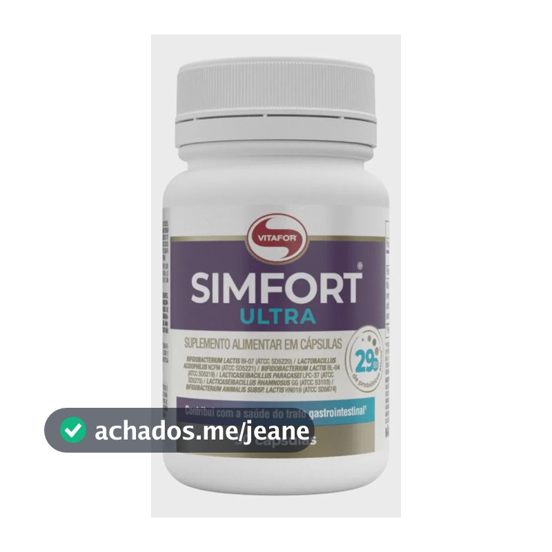 Simfort Ultra Vitafor 30 Cápsulas 29 Bilhões Com 6 Cepas  Sem Sabor