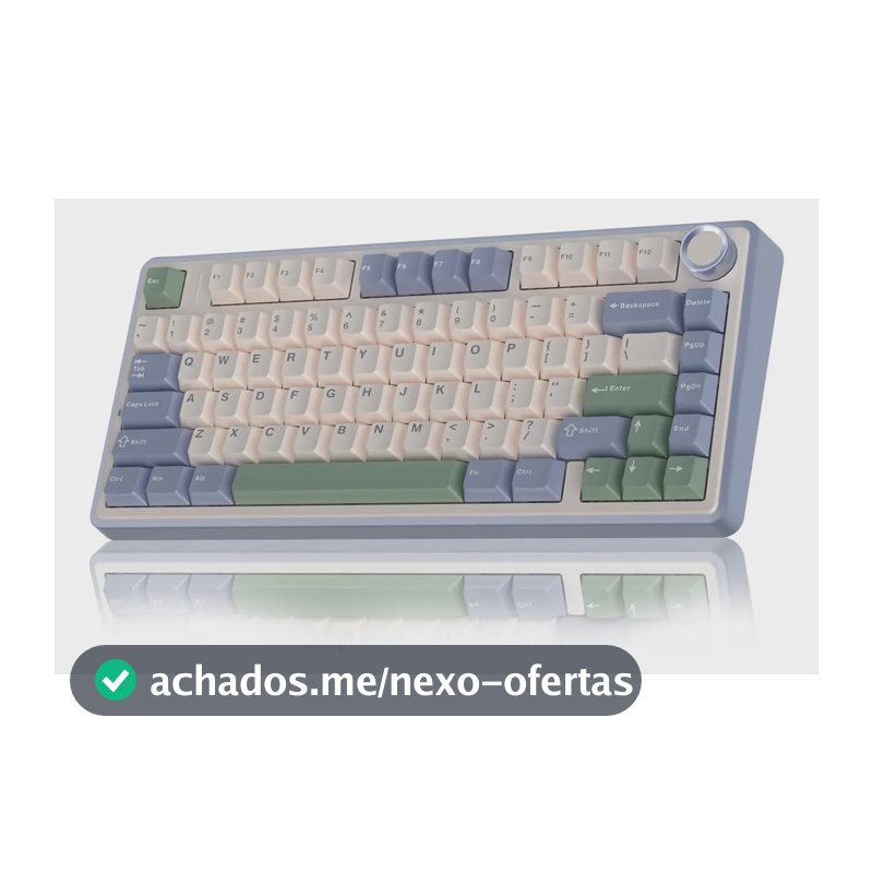 Teclado Mecânico Aula F75 Sem fio Tri-Mode 2.4ghz/Bluetooth/Usb-C RGB 75%