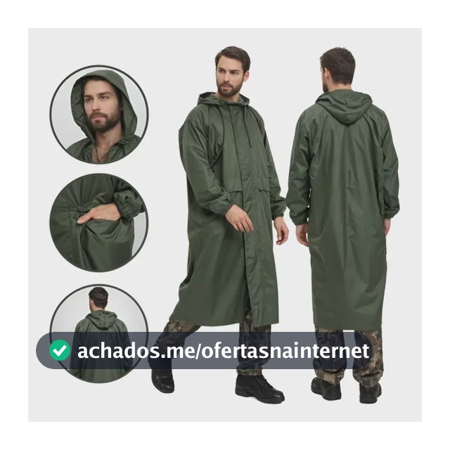Capa De Chuva P/ Pesca Pescaria Reforçada Acampamento Caça