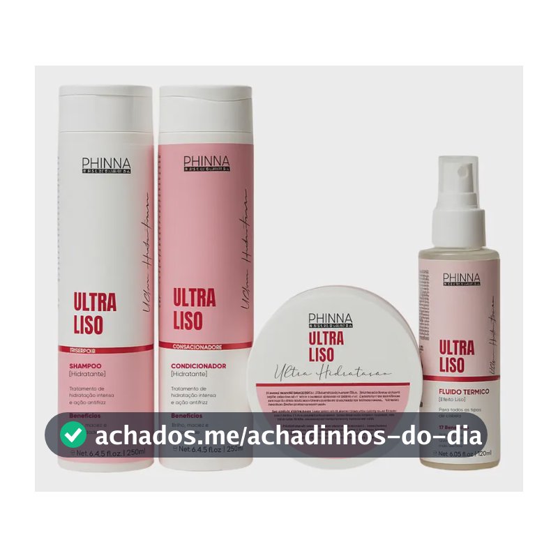 Tratamento Ultra Liso Hidratação E Antifrizz Kit 4 Produtos