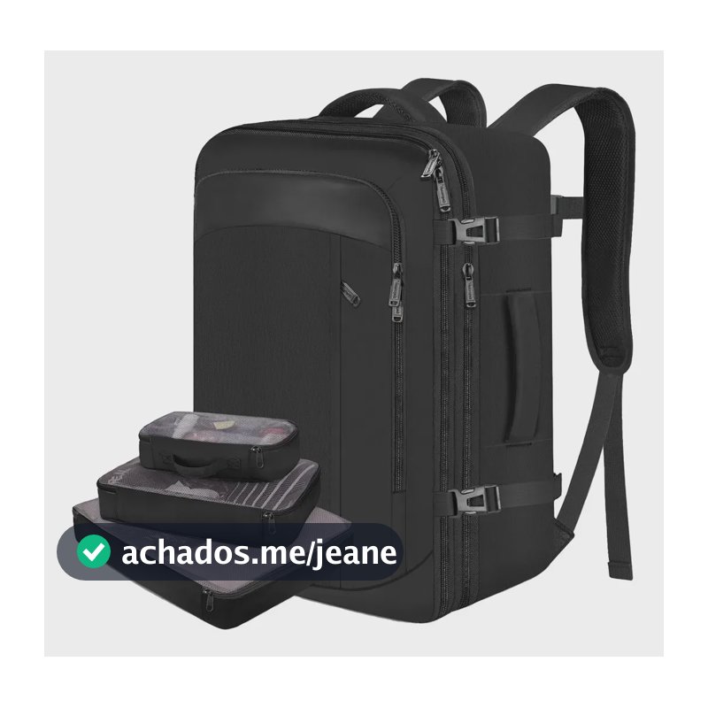 Mochila Viagem 40L Grande Expansível Antifurto Impermeável Aviao Mala De Mao Item Pessoal Masculina Feminina Yorepek Liso