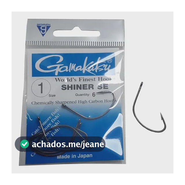 Anzol Gamakatsu Shiner Se 3/0 5 peças Aço Carbono Pesca Robalo