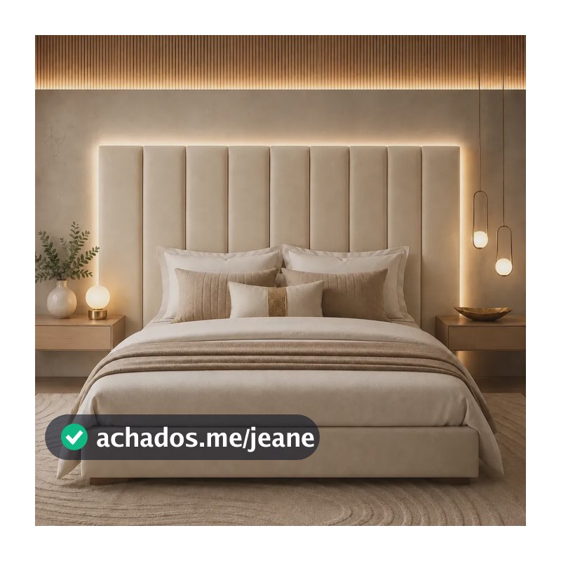 Cabeceira Modular King Estofada Premium 11 Placas 110x20 Off-white