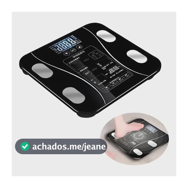 Balança Digital Até 140kg Academia Aplicativo Bluetooth Cor Preto