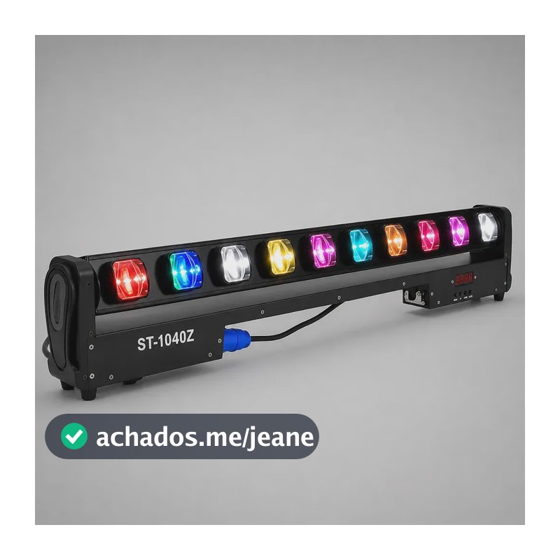Ribalta Led Beam Colorido 10 Leds 40w Rgbw Quadriled 4IN1 Ritmico Automatico Dmx Jogo De Luz Luz De Palco Iluminacao Dj Para Festas Profissional - 127/220v