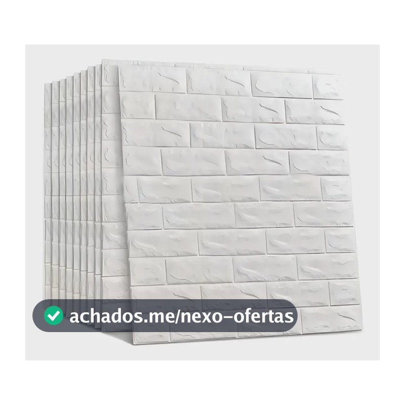 30 Placas Auto Adesivas 3d Papel Parede Tijolinho Branco