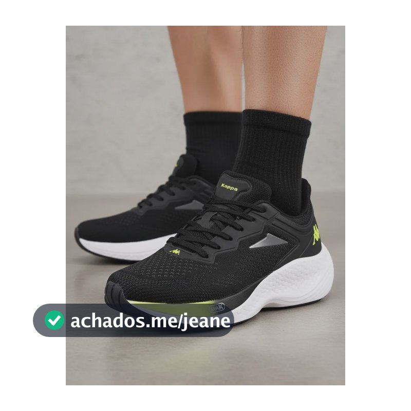 Tênis Kappa Pulse Evo Masculino Feminino Preto-amarelo Limão 40