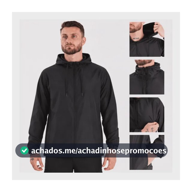 Jaqueta Corta Vento Impermeável Semi Forrada Com Capuz - T&g