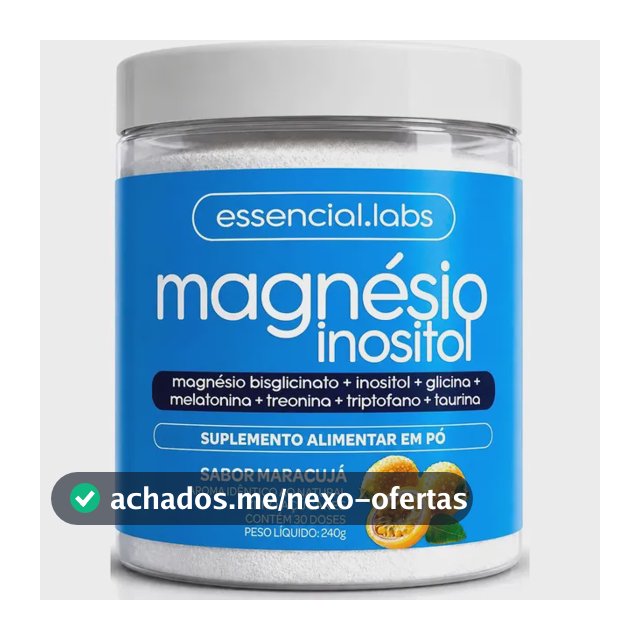 MAGNÉSIO INOSITOL - Fórmula Exclusiva com Magnésio Bisglicinato, Inositol, Glicina, Melatonina, Treonato, Triptofano e Taurina - 240g