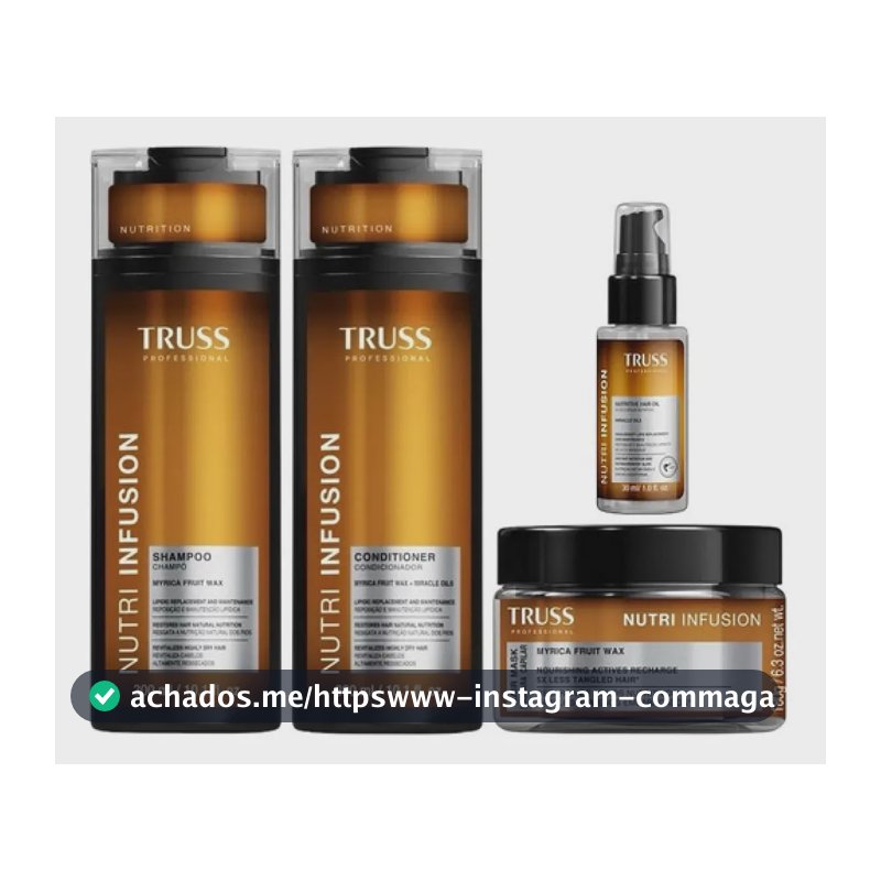 Kit Nutri Infusion Sha + Condic + Mascara + Óleo 30ml Truss