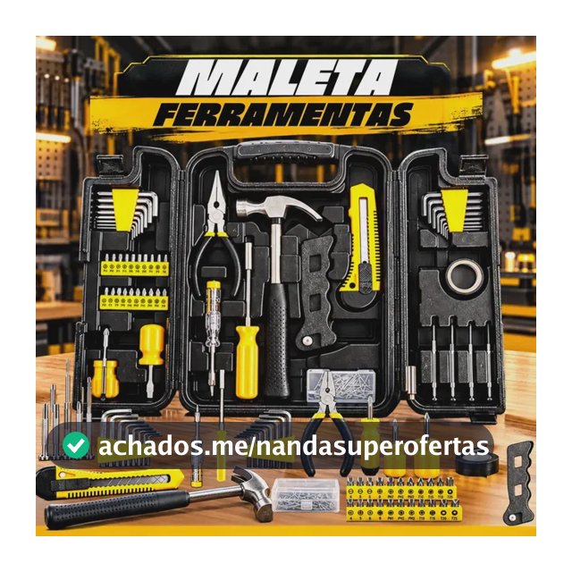 Jogo Maleta ferramentas 200 peças profissioal e domestico Completa Manutenção, Alicate, Bits, Estilete, Chaves Allen, Fenda E Phillips, Martelo, Serra, Fita Isolante, Pregos, Buchas, Chave Voltagem