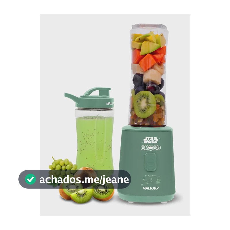 Liquidificador Mallory Grogu 300w 600ml + 400ml 300w Verde