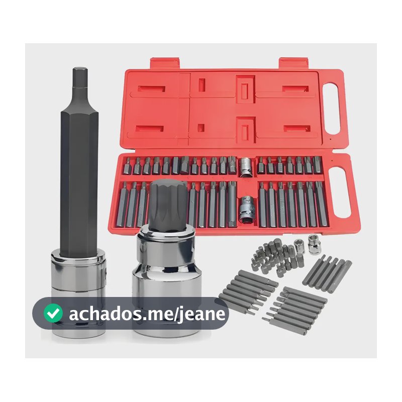 Jogo De Ferramentas 40 Pçs Bit Torx Allen Multidentado Crv Cinza-escuro
