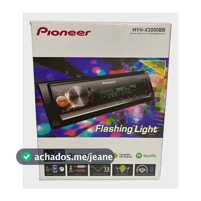 Pioneer Mvh-x3000br Usb / Bt Aceita Controle Longa Distância