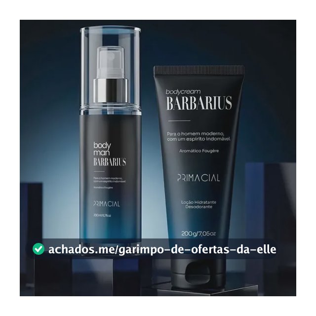 Kit Body Splash Barbarius + Hidratante Desodorante Masculino