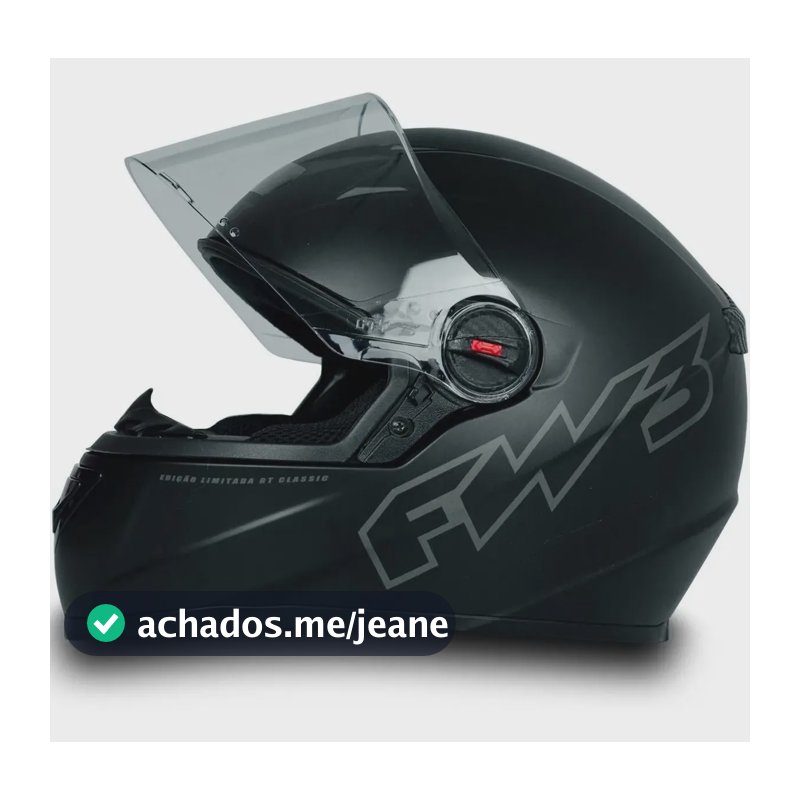 Capacete Fechado Fw3 Gt Classic Preto Fosco Tam 58
