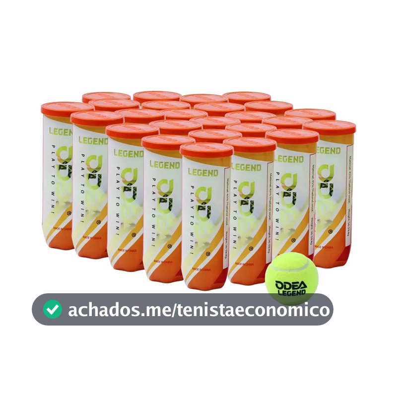 Caixa De Bolas De Tenis Odea Legend 24 Tubos De 3 Bolas Amarelo