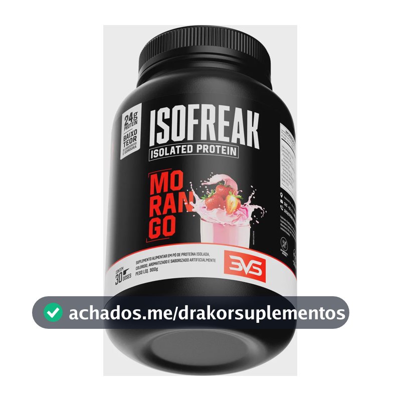 Whey Isolado Isofreak 900g Sabor Morango - Fórmula Avançada Com 24g De Proteína Por Dose
