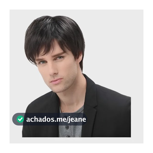Peruca Masculina Fibra Premium Similar Ao Humano Preta