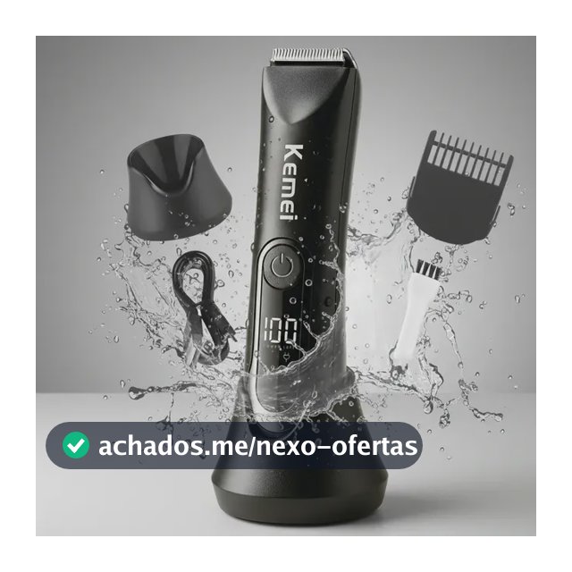 Barbeador Eletrico Depilador Pelo Removedor Intimo Kemei Preto 127/220v