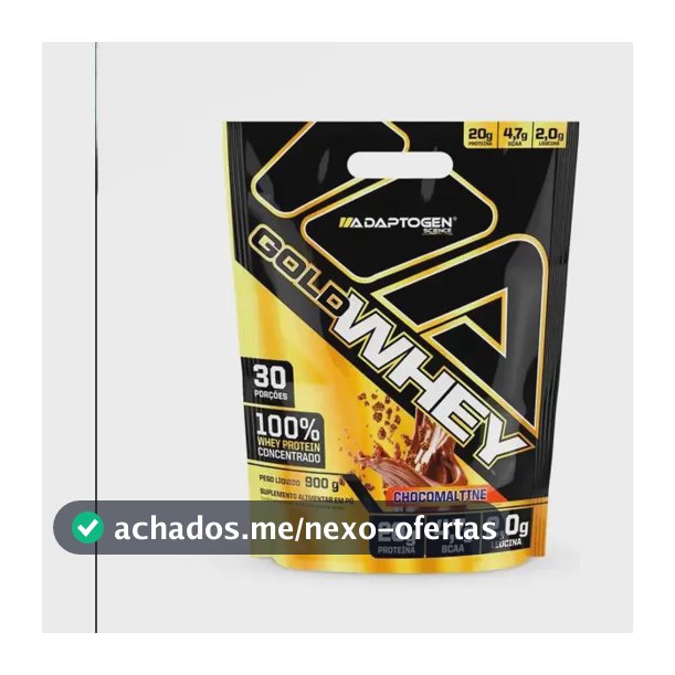 Proteína Adaptogen Science Alimentar GOLD WHEY 100% em pó sabor Choco Maltine x 900g