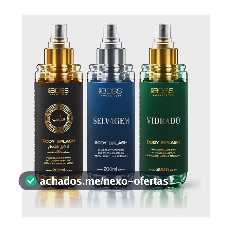 Body Splash Big Boss Masculino c/ 3 Fragrâncias de 200mL