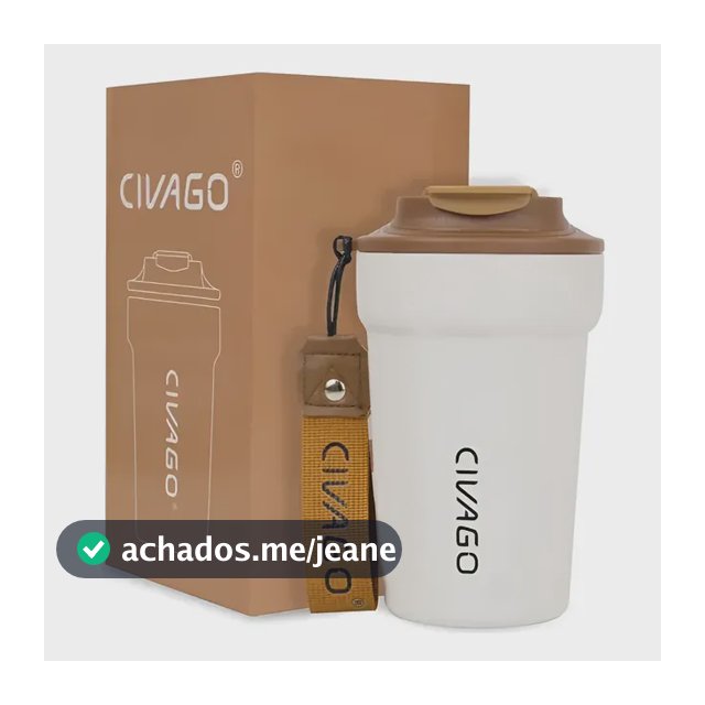 380ml Copo Térmico Inox Revestimento Cerâmico Para Café Chá Café