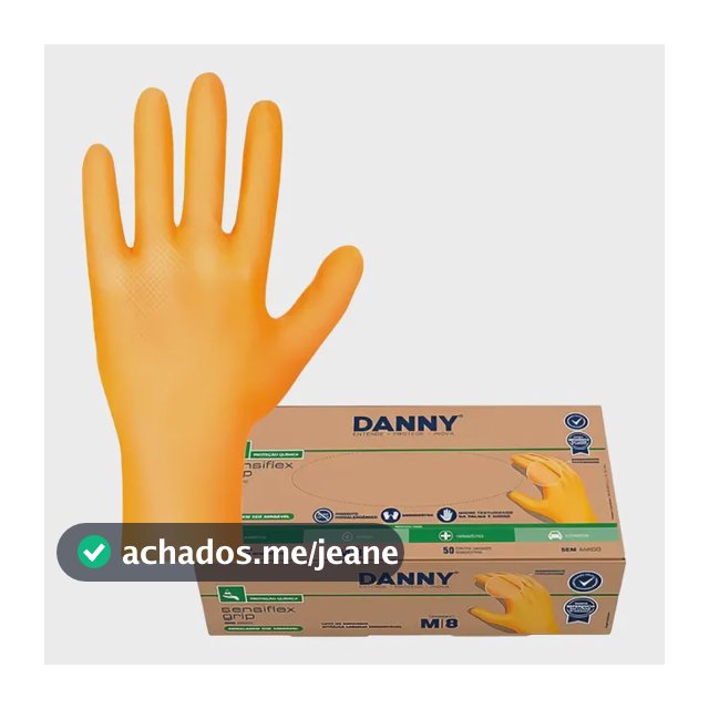 Luva Nitrílica Sensiflex Grip Laranja Mecânico 50un Ca 50743