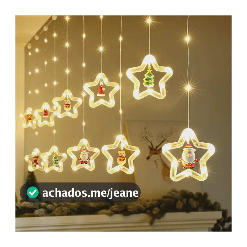 Luzes De Corda Natal Árvore Cortina 100leds Decoração Kit10 127/220v