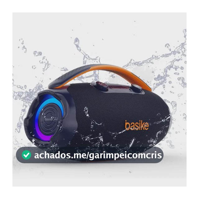 Caixa De Som Basike Ba-RAD207 Edição 80W Rádio FM Bluetooth 5.3 TWS RGB Bass Boost 9000mAh Azul