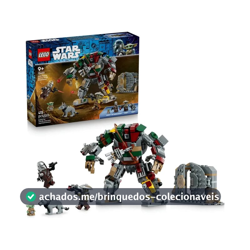 LEGO Star Wars Confronto com Droides Sentinelas no Palácio Hutt 75451; Brinquedo de construção com personagens para recriar batalhas do Mandaloriano e Grogu; 9+