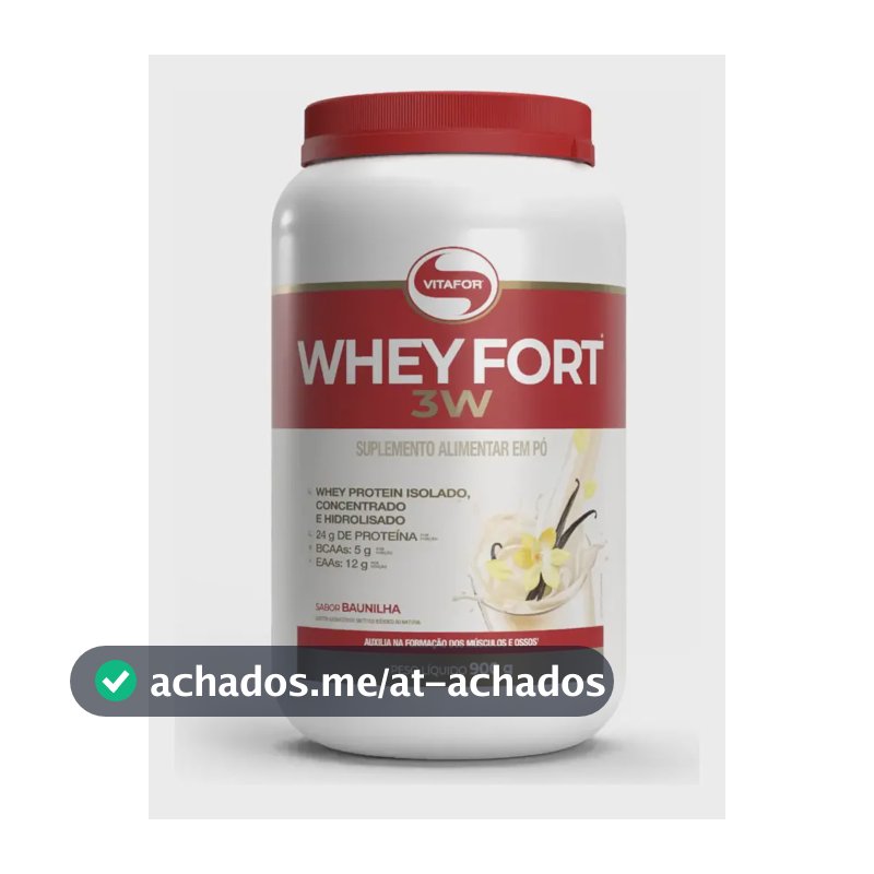 Suplemento Alimentar Whey Fort 3w 900g Vitafor Baunilha