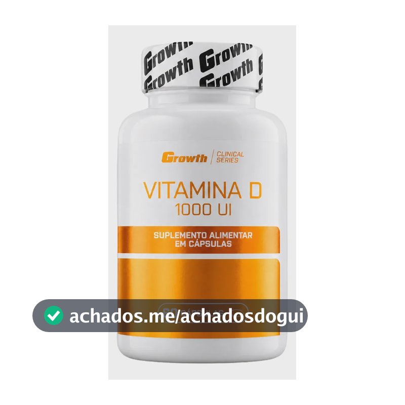 Vitamina D 1000ui 60 Caps Growth Supplements - Sem Sabor Sem Sabor