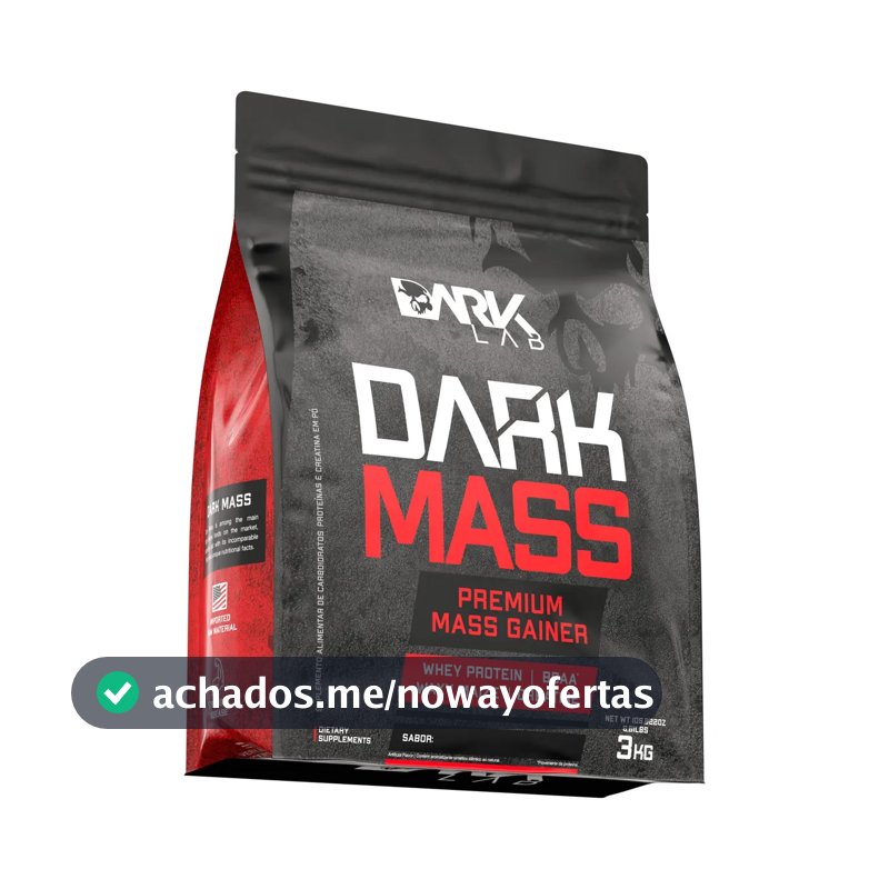 Hipercalórico Dark Mass 3kg Chocolate Branco c/ Morango Dark Lab