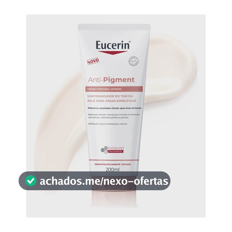 EUCERIN Creme Corporal Antimanchas Intenso 200ml, Anti-Pigment, Clareador Joelho, Coxa e Cotovelo, Thiamidol