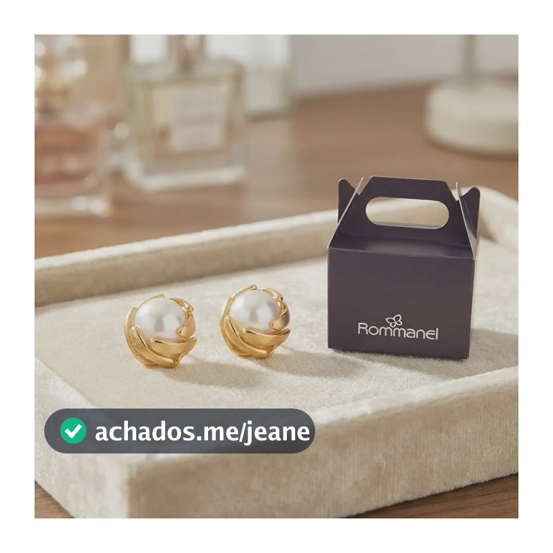Brinco Solitário Banhado A Ouro 18k Pérolas Rommanel 525624 Dourado Dourado