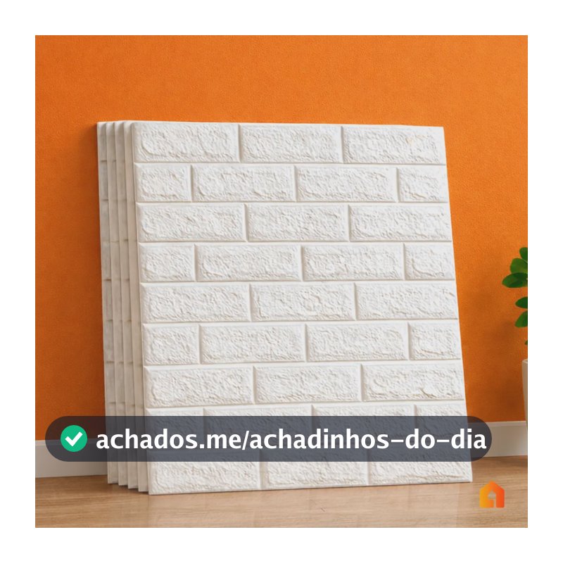 Kit 10 Und De Placas Adesivo 3d Papel Parede Tijolinho 77x70 Branco