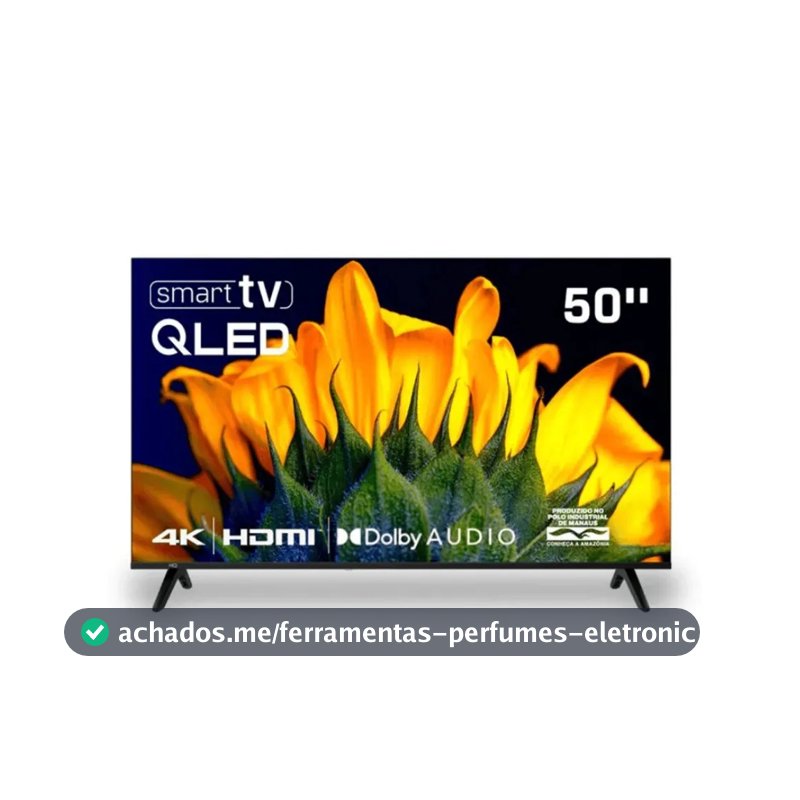 Televisão Smart Tv Hq 50 Qled, 4k Uhd, Dolby Audio, Wi-fi, Bluetooth, 3 Hdmi, 2 Usb, Netflix, Prime Video, Bivolt