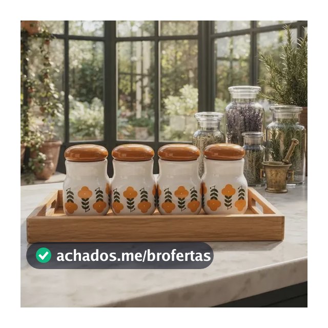 Porta Condimentos Em Cerâmica Estampado Estampado Laranja