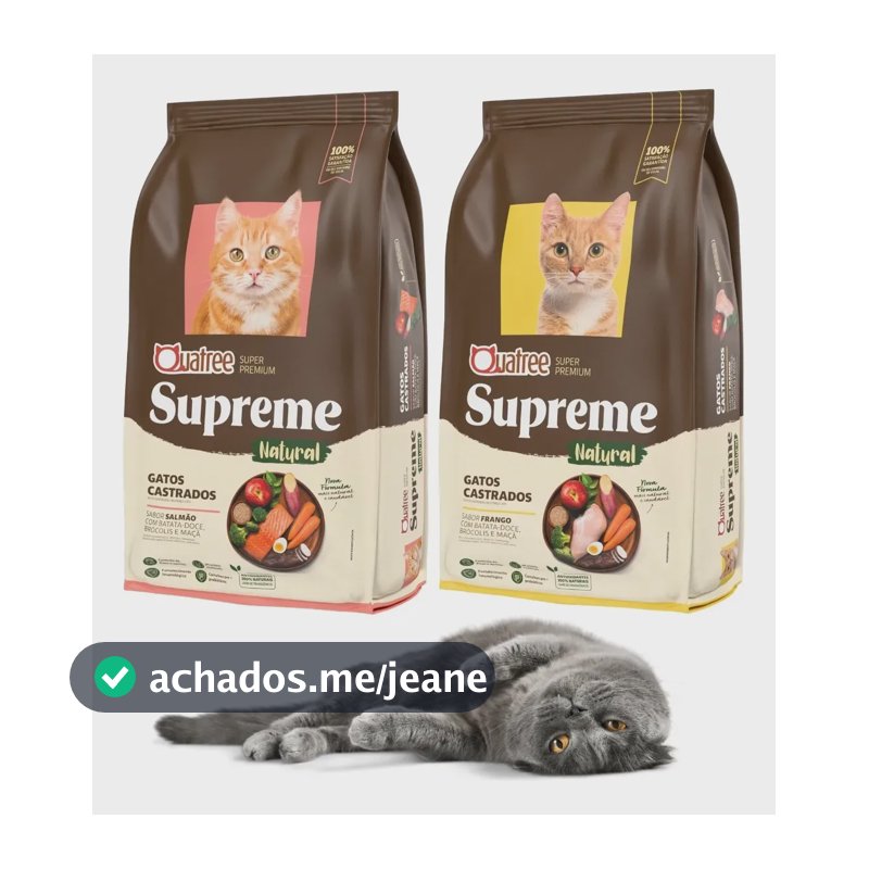 Kit C/2 Quatree Supreme Castrado 1 Frango + 1 Salmão