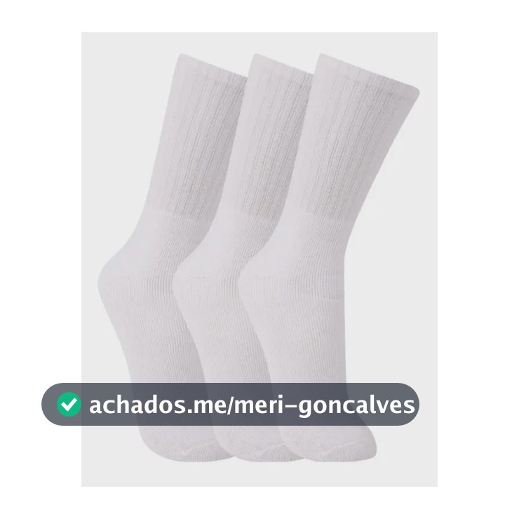 Kit 3 Pares Meia Cano Alto Trifil Esportiva Algodão Branco 39-43