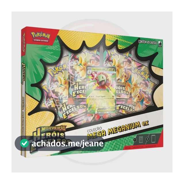 Cartas Pokémon TCG Coleção Mega Meganium ex c/49 Cards Copag