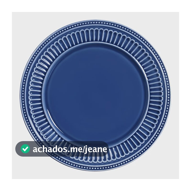Conjunto 6 Pratos Raso Poppy Azul - Scalla Ceramica