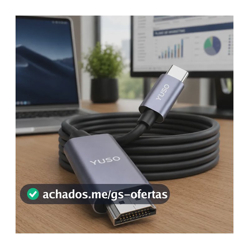 Cabo Usb-c Para Hdmi Adaptador Conversor 4k 30hz Tipo C 2m Monitor E Tv Para Macbook Notebook Celular Macho - Yuso