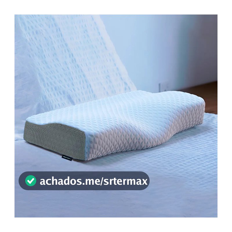 Travesseiro Cervical Nasa - Coluna Relax - Carvão Ativado Cor branco e cinza