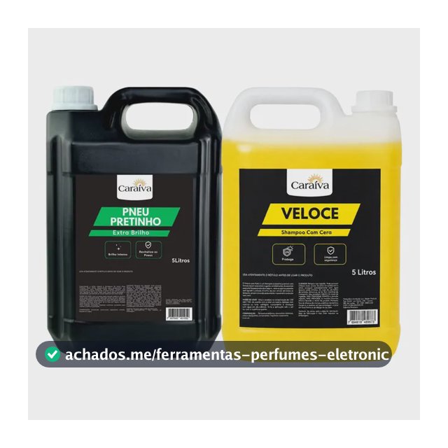 Shampoo Com Cera Neutro Concentrado + Pneu Pretinho Carro 5l