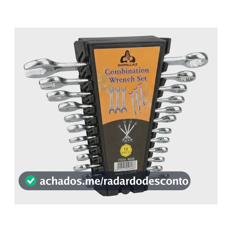 Jogo De Chave Boca E Estrela Combinada 12 Pçs Aço 6mm-22mm Cromado